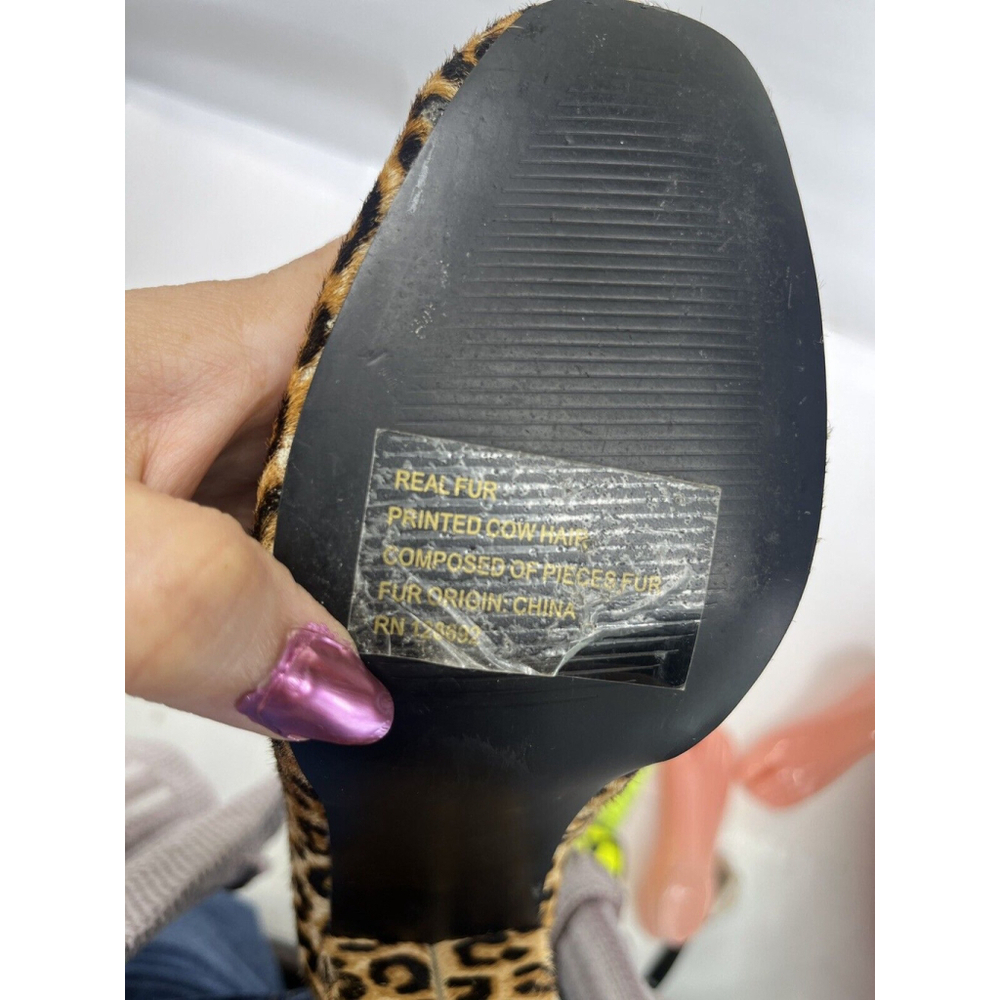 Steve Madden Womens Animal Print Pony Hair Booties Size 8 M Pixie-L Block Heel - Picture 9 of 16